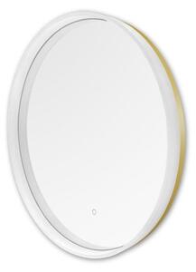 LED kúpeľňové okrúhle zrkadlo s osvetlením priemer 60 cm 756lm 3000+4000+6000K IP44, zlaté, priehľadné - Zuma Line LUSTRO D2526