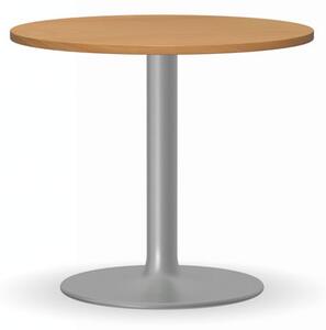 Konferenčný stolík ZEUS II, priemer 600 mm, sivá podnož, doska buk