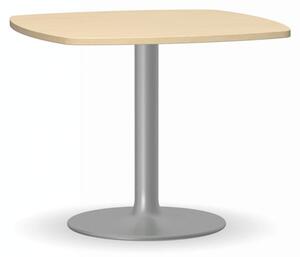 Konferenčný stolík ZEUS II, 660x660 mm, sivá podnož, doska buk