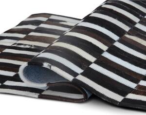 Tempo Kondela Luxusný kožený koberec, hnedá/čierna/biela, patchwork, 171x240, KOŽA TYP 6