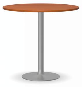 Konferenčný stolík FILIP II, priemer 800 mm, sivá konštrukcia, doska čerešňa