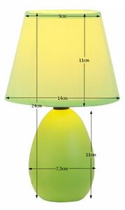 Keramická stolná lampa, zelená, QENNY TYP 13