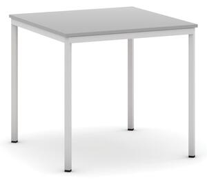 Jedálenské stoly, 800 x 800 mm, svetlo sivá