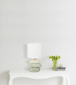 Keramická stolná lampa, biela/sivá, QENNY TYP 4 AT16275