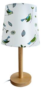 Béžová stolná lampa so vzorom vtákov QENNY TYP 7