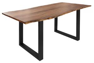 METALL Jedálenský stôl s antracitovými nohami (matné) 140x90, akácia, prírodná