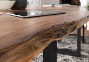 METALL Jedálenský stôl s antracitovými nohami (matná) 220x100, akácia, prírodná