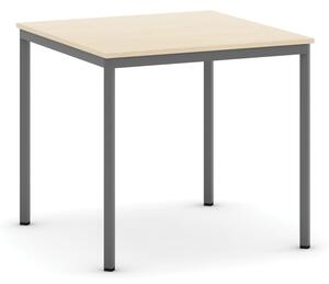 Jedálenský stôl, 800 x 800 mm, doska breza, podnož tm. sivá