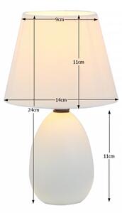 Tempo Kondela Keramická stolná lampa, biela, QENNY TYP 12 AT09350
