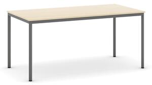 Jedálenský stôl, 1600 x 800 mm, doska breza, podnož tm. sivá