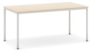 Jedálenský stôl, 1600 x 800 mm, doska dub prirodný, podnož sv. sivá