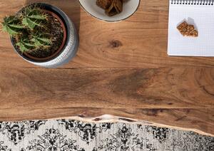 METALL Jedálenský stôl s antracitovými nohami (lesklé) 220x100, akácia, prírodná