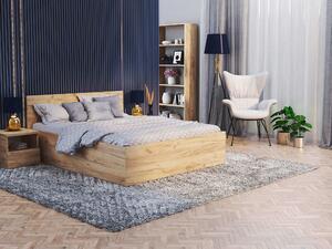 Manželská posteľ s úložným priestorom Buster - dub craft Rozmer: 180x200