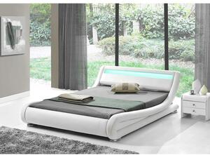 TEMPO Moderná posteľ s RGB LED osvetlením, biela, 160x200, FILIDA
