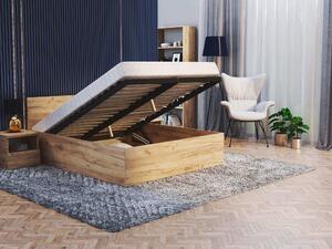 Manželská posteľ s úložným priestorom Buster - dub craft Rozmer: 140x200