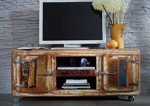 TESORI TV stolík - 2 skrinky 135x56 cm, staré drevo