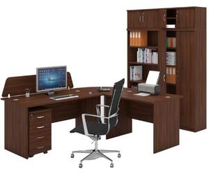 Kancelársky pracovný stôl MIRELLI A+, rovný, dĺžka 1800 mm, orech