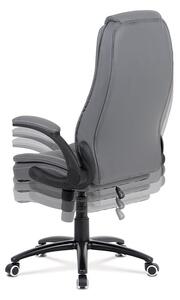Kancelárska stoličky šedá koženka, čierny kovový kríž, hojdací mechanizmus