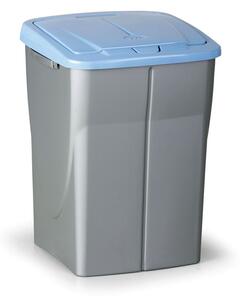 Plastový odpadkový kôš s vekom, 45 l, 370 x 365 x 515 mm, modré veko
