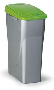 Plastový odpadkový kôš s vekom, 25 l, 215 x 360 x 510 mm, zelené veko