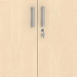 Kancelárska skriňa PRIMO, dvere na 2 poschodia, 1781 x 800 x 420 mm, sivá / breza