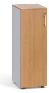 Kancelárska skriňa s dverami PRIMO, 1087 x 400 x 420 mm, sivá / wenge