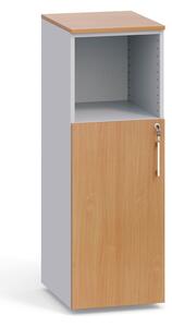 Kancelárska skriňa kombinovaná s dverami PRIMO, 1087 x 400 x 420 mm, biela