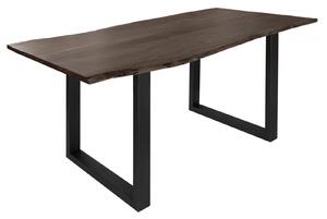 METALL Jedálenský stôl s antracitovými nohami (matné) 160x90, akácia, sivá