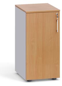 Kancelárska skriňa s dverami PRIMO, 740 x 400 x 420 mm, sivá / orech