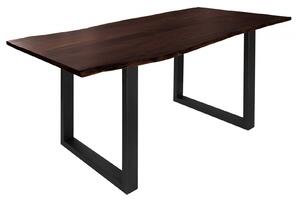 METALL Jedálenský stôl s antracitovými nohami (matné) 120x90, akácia, hnedá