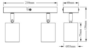Osram - Bodové svietidlo ELEMENTAL 2xGU10/6W/230V