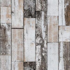 Vliesové tapety na stenu IMPOL G.D. 166201, rozmer 10,05 m x 0,53 m, drevo s patinou, GRANDECO