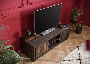 PLAIN SHEESHAM TV stolík so skrinkami 150x45 cm, palisander