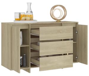 Komoda, 3 zásuvky, dub sonoma 120x41x75 cm, kompozitné drevo