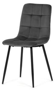 Jedálenská stolička zamatová, sivá CT-281 GREY4