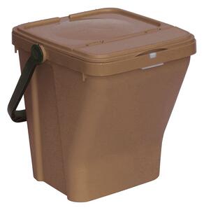 Plastový odpadkový kôš s vekom na triedenie odpadu ECOTOP II, hnedá