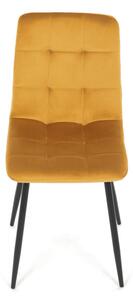 Jedálenská stolička zamatová, žltá CT-281 YEL4