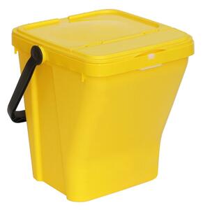 Plastový odpadkový kôš s vekom na triedenie odpadu ECOTOP II, žltá