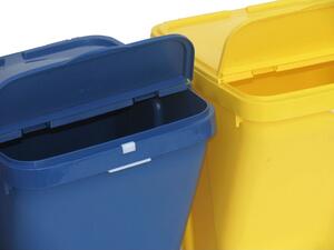 Plastový odpadkový kôš s vekom na triedenie odpadu ECOTOP II, zelená