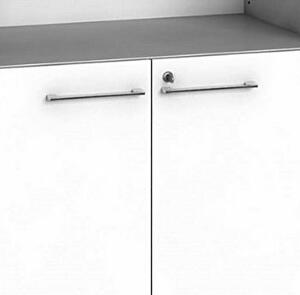 Kancelárska skriňa PRIMO, dvere na 2 poschodia, 1781 x 800 x 420 mm, biela