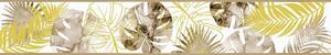 Samolepící bordura B 83-33-02, rozmer 5 m x 8,3 cm, monstera a palmové listy hnedo-okrové, IMPOL TRADE