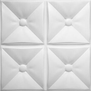 Stropné panely 3D XPS 0012, cena za kus, rozmer 50 cm x 50 cm, NIZZA biely, IMPOL TRADE