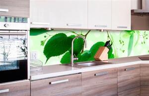 Samolepiace tapety za kuchynskú linku, rozmer 260 cm x 60 cm, zelené listy, DIMEX KI-260-010