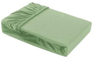 Farebné napínacie prestieradlo Klinmam Home Elastan, farba zelená, 90-100x200 cm