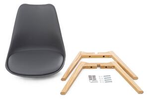 Súprava 2 sivých stoličiek s bukovými nohami Essentials Retro