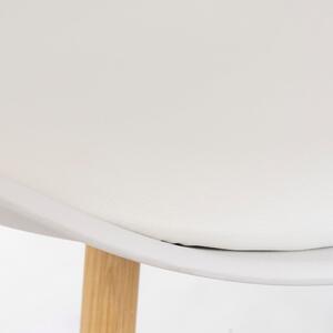 Súprava 2 bielych stoličiek s bukovými nohami Essentials Retro