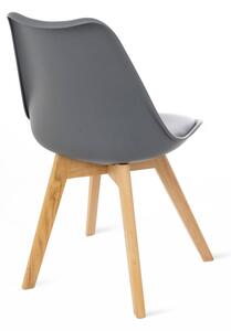 Súprava 2 sivých stoličiek s bukovými nohami Essentials Retro