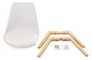 Súprava 2 bielych stoličiek s bukovými nohami Essentials Retro