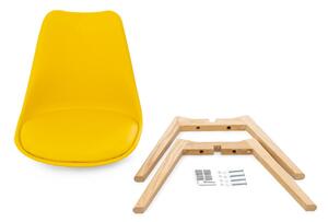 Súprava 2 žltých stoličiek s bukovými nohami Essentials Retro