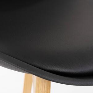 Súprava 2 čiernych stoličiek s bukovými nohami Essentials Retro